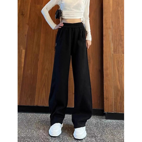 香蕉褲女2025秋冬裝新款寬鬆直筒拖地長褲子窄版濶腿休閒衛褲秋冬