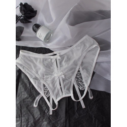 性感內褲女大碼勾人蕾絲全透明情調免脫趣味丁字褲胖mm鏤空趣情女