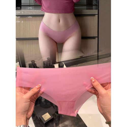 我原稱之爲天花板！超薄無痕女士三角褲純色運動冰絲棉質低腰內褲