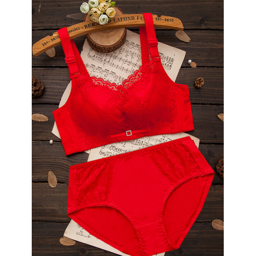 本命年紅色內衣內褲套裝女結婚新娘小胸罩聚攏無鋼圈文胸2026馬年