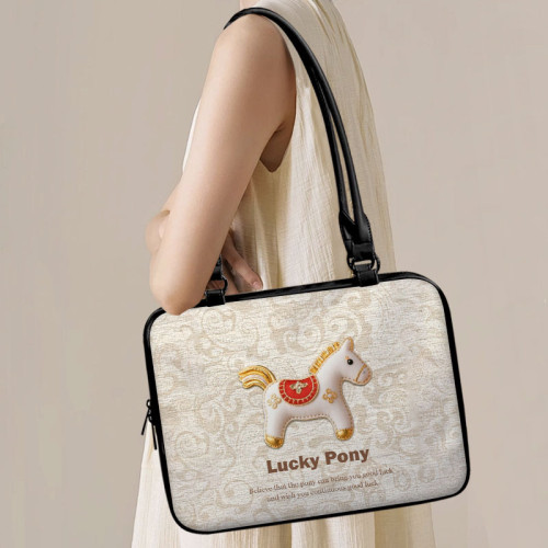 【趣物研所】創意小馬重磅單肩筆記型電腦包適用於蘋果macbook14寸小新air13華爲matebook聯想內膽包收納包