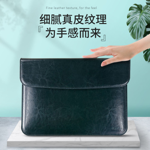 適用於蘋果筆記型電腦包macbookpro14真皮防水內膽包air15.3保護套16.2寸原裝皮套13.3寸 M4M5 Neo13簡約商務