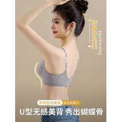 小胸聚攏內衣女2024新款爆款無痕收副乳防下垂調整型秋冬美背文胸