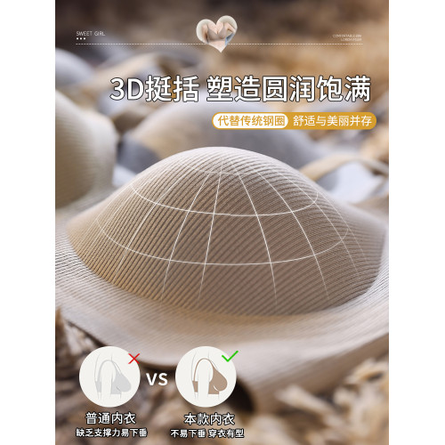 小胸聚攏內衣女2024新款爆款無痕收副乳防下垂調整型秋冬美背文胸