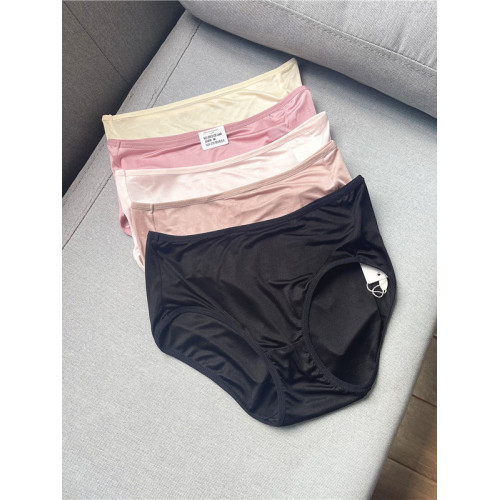 鄭任性時尚簡約氣質女款輕薄透氣真絲內褲100%桑蠶絲純色中腰內褲