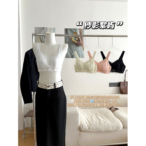 雅丹芝全罩杯大胸顯小內衣女無鋼圈收副乳調整型防下垂薄款文胸罩