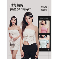 絲之莎無肩帶內衣女大胸顯小防滑新娘結婚專用抹胸隱形無痕文胸