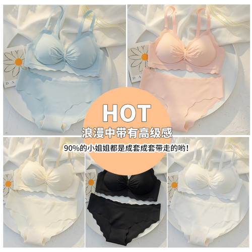 無痕內衣女小胸聚攏無鋼圈收副乳學生少女夏季超薄款大胸顯小胸罩