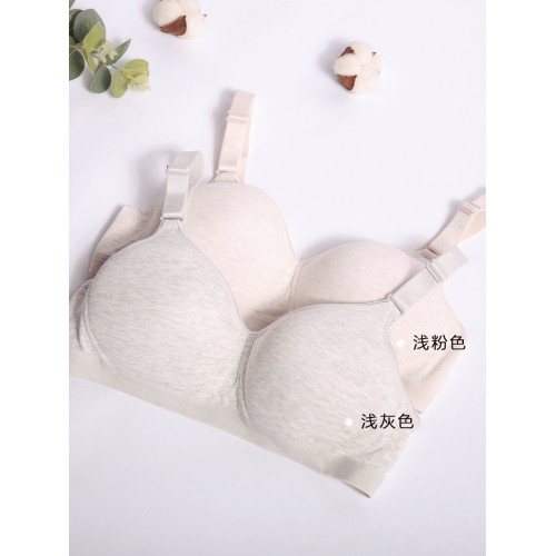 中老年媽媽胸罩 背心式純棉後釦內衣  無鋼圈聚攏薄款彩棉文胸