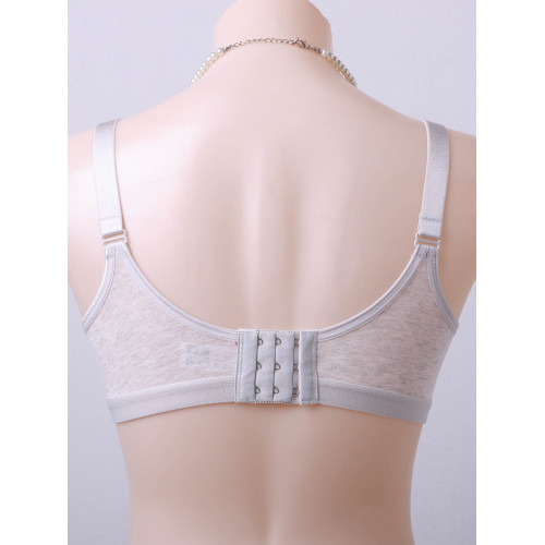 中老年媽媽胸罩 背心式純棉後釦內衣  無鋼圈聚攏薄款彩棉文胸