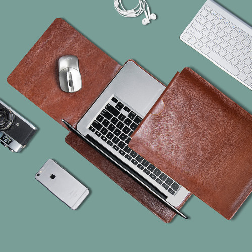 真皮電腦包頭層牛皮筆電內膽包適用於蘋果華爲13寸14寸15寸16寸