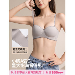 都市麗人小胸聚攏內衣女顯大舒適無鋼圈收副乳防下垂無肩帶文胸罩