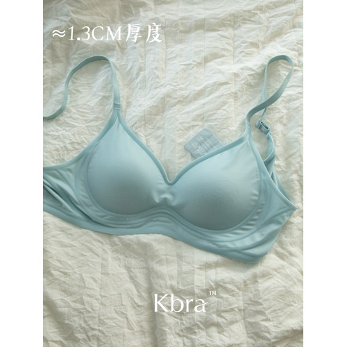Kbra日本牛奶絲無痕無鋼圈內衣女聚攏大胸顯小3D軟支撐文胸罩薄款