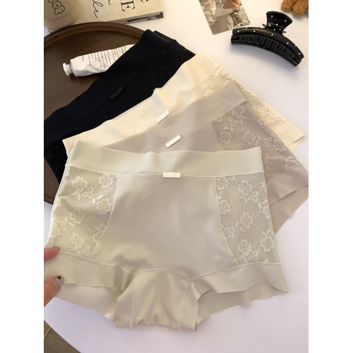 新款莫代爾蕾絲女士內褲10A抗菌底襠四季可穿無痕高腰透氣平角褲