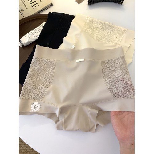 新款莫代爾蕾絲女士內褲10A抗菌底襠四季可穿無痕高腰透氣平角褲
