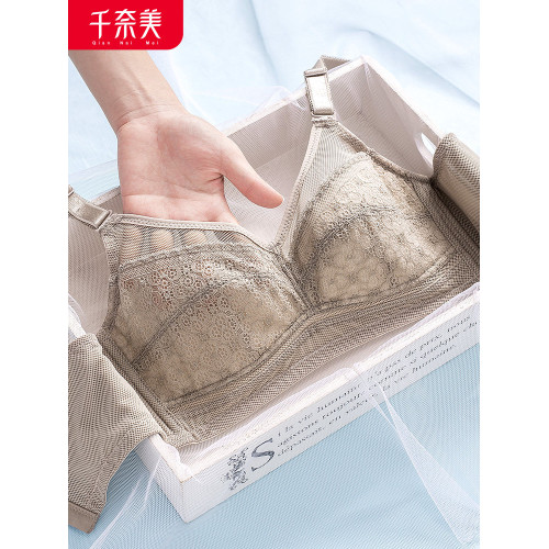 千奈美大胸顯小文胸薄款內衣女無鋼圈胸罩聚攏超薄大碼胖mm全罩杯