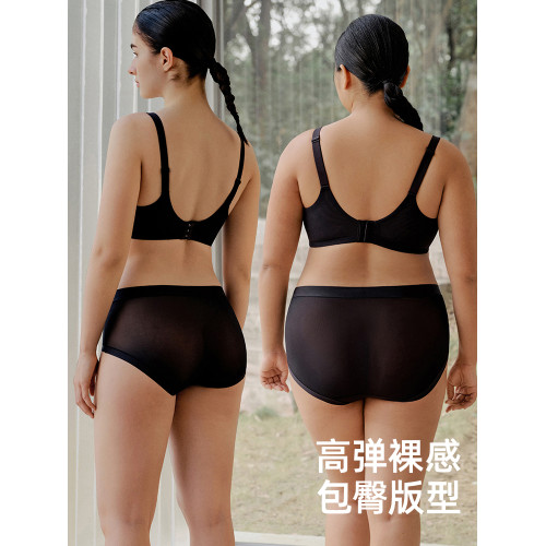 【air褲】遐高彈裸感不夾臀平角中腰高腰包臀大碼速乾抗菌內褲女