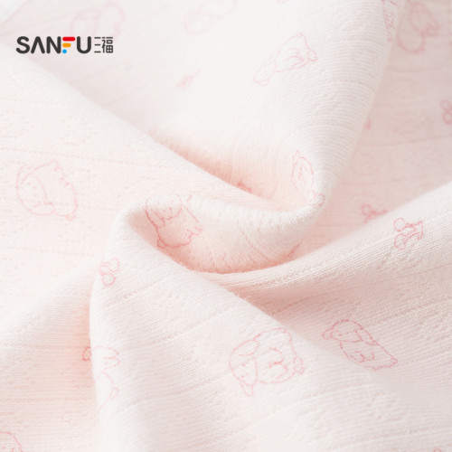 三福女低腰包臀內褲 少女花邊印花柔軟透氣半平角褲女495837