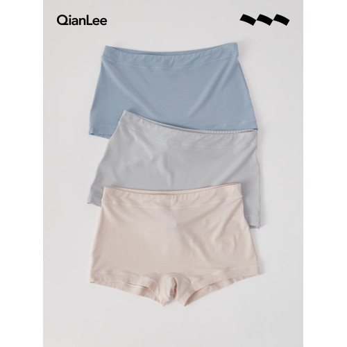 QianLee莫代爾女士平角內褲透氣包臀四角短褲夏季薄款打底安全褲