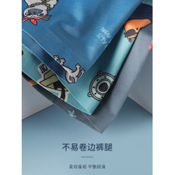 貓人男士內褲男生純棉平角無痕青少年卡通抗菌透氣全棉冰絲四角褲
