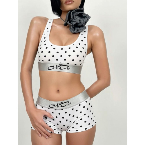 CIRCLECUSTOM膠囊系列C13波點印花女士全棉平角褲兩色法式內褲