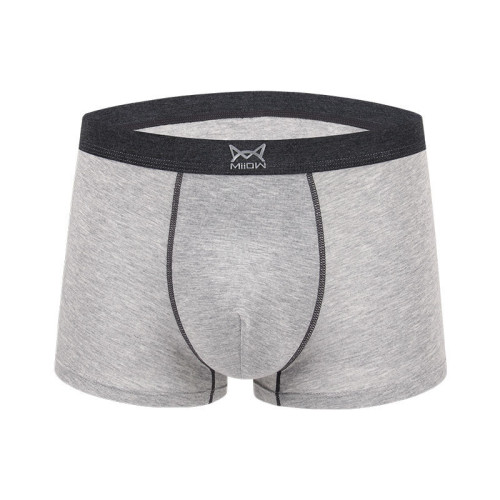 貓人黑色男士內褲純棉莫代爾棉透氣男生平角褲中腰純色四季四角褲