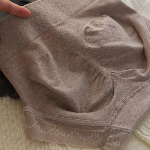 秋冬厚款無縫莫代爾棉收腹提臀緊身中高腰暖宮包臀桑蠶絲女士內褲