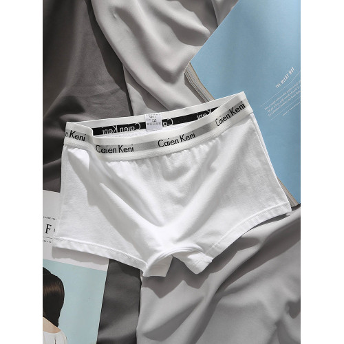 女生純棉平角內褲女四角褲字母中腰少女初中高中學生女士平腳短褲