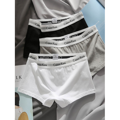 女生純棉平角內褲女四角褲字母中腰少女初中高中學生女士平腳短褲