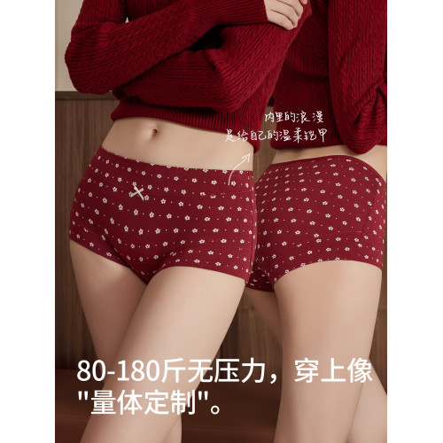 貓人內褲女士純棉胖mm2026新款a類全棉大碼抗菌不夾臀少女平角褲