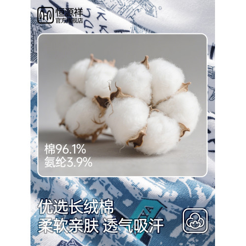 恒源祥男士純棉內褲青少年男款透氣平角短褲男式運動抗菌四角男生