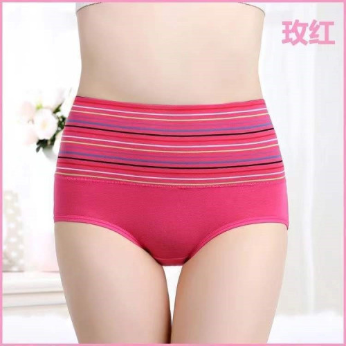【2/4條裝 】純棉高腰內褲女大碼收腹提臀中年媽媽女士三角褲