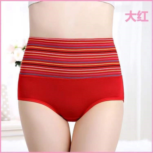 【2/4條裝 】純棉高腰內褲女大碼收腹提臀中年媽媽女士三角褲
