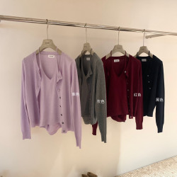 十三行“紫色心動”掛脖內搭針織背心針織開衫套裝兩件套女秋