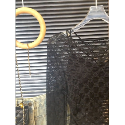 ins風小衆圓領性感微透蕾絲衫女2025新款長袖性感修身內搭打底衫