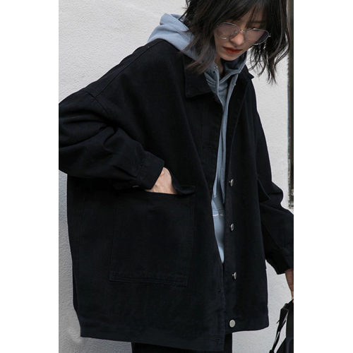 大碼胖妹妹鹽系復古工裝外套女ins潮洋氣高街港風牛仔夾克上衣秋