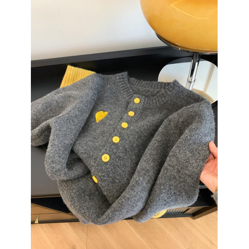 撿漏專櫃撤廻撞色拼接針織開衫女軟糯小個子袖口拼色高級感打底衫