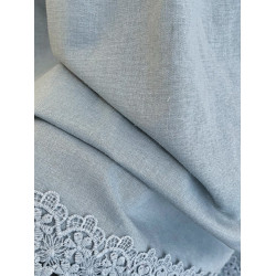 韓系刺綉花邊棉麻泡泡袖襯衫女秋季減齡休閒遮肚套頭寬鬆大版上衣