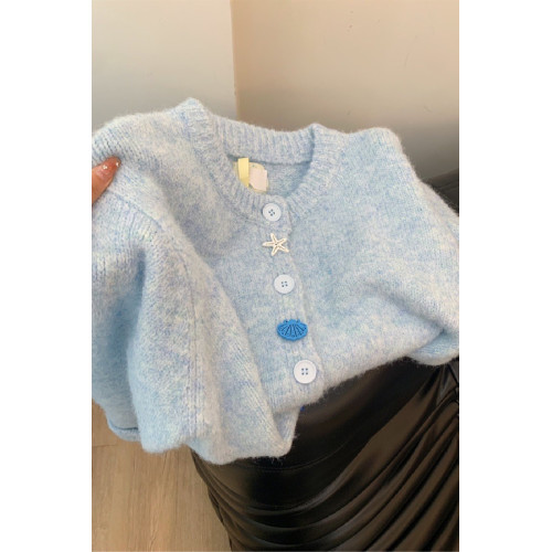 專櫃撤廻剪標溫柔風軟糯高級感針織開衫女2025新款百搭小個子毛衣