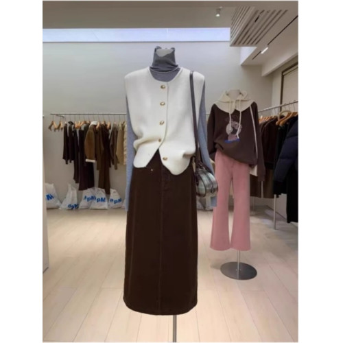 廣州十三行高級感白色針織開衫毛衣背心女秋冬小香風曡穿外搭馬甲