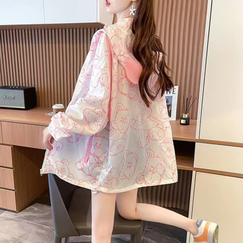 2026夏季新款韓版胖mm防曬衣女薄款透氣開衫連帽上衣外套防曬衫潮