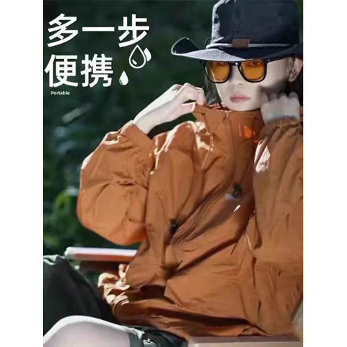 連帽防曬衣女春夏新款透氣防紫外線大碼工裝外套戶外沖鋒衣防曬服