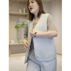 商場剪標折釦出口棉麻外穿V領開衫馬夾無袖背心外搭坎肩防曬外套