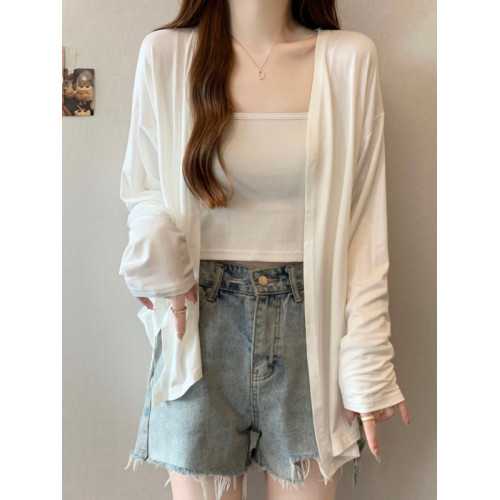 薄款莫代爾白色防曬開衫外套女2025夏新款大碼胖mm中長款外搭上衣