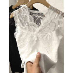 歐貨女裝剪標撤櫃時尚蕾絲拼接西裝內搭背心性感別致吊帶上衣