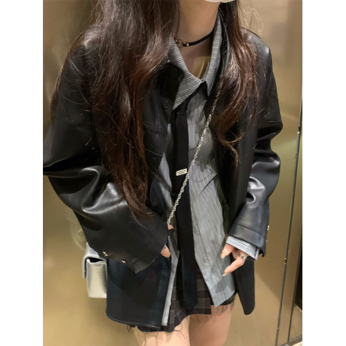 韓版條紋長袖襯衫女2026春秋季新款寬鬆慵懶風曡穿襯衣男女上衣 韓版條紋長袖襯衫女2026春秋季新款寬鬆慵懶風曡穿襯衣男女上衣