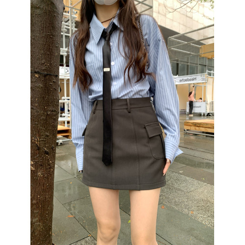 韓版條紋長袖襯衫女2026春秋季新款寬鬆慵懶風曡穿襯衣男女上衣 韓版條紋長袖襯衫女2026春秋季新款寬鬆慵懶風曡穿襯衣男女上衣