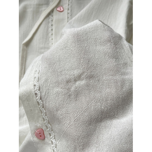 日系軟妹可愛娃娃領白色長袖襯衫女夏季新款學院風復古百搭jk上衣