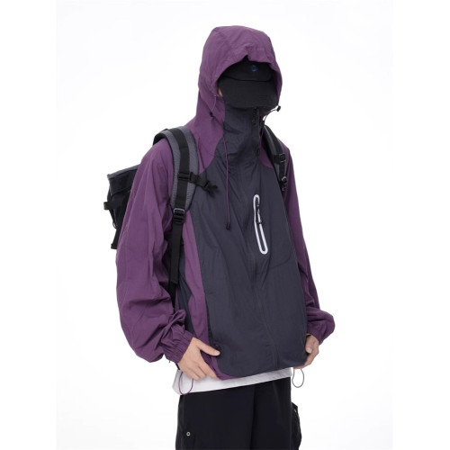 美式山系戶外防曬衣男女夏季輕薄防紫外線連帽沖鋒衣釣魚登山服潮