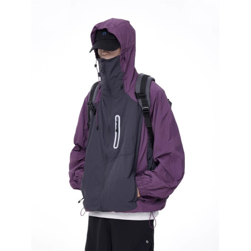 美式山系戶外防曬衣男女夏季輕薄防紫外線連帽沖鋒衣釣魚登山服潮